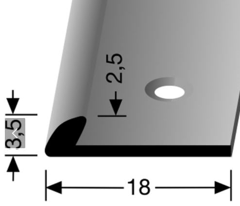 Abschlussprofile 2,5mm, Alu silber