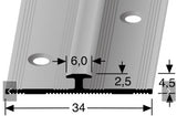 Abschlussprofile 2,5mm, Alu silber